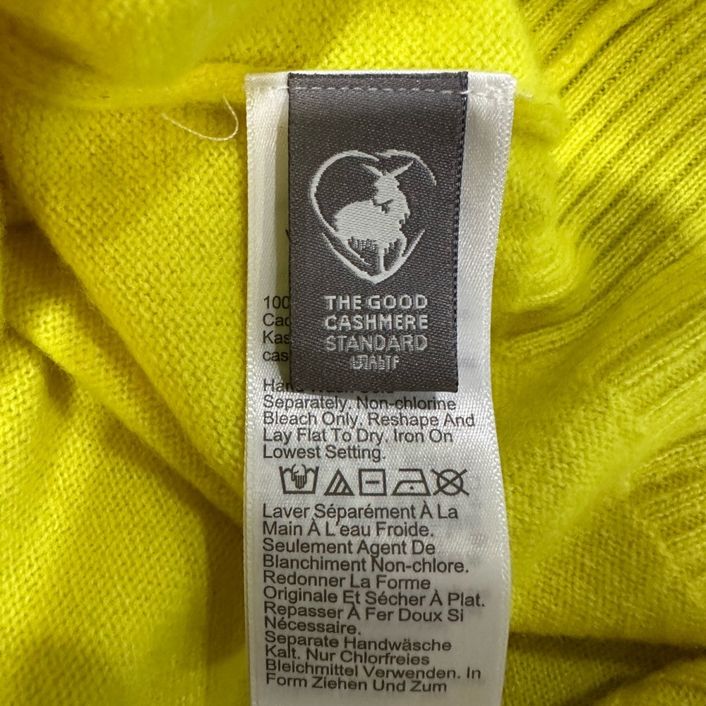 J. Crew Cropped 100% cashmere crew-neck sweater Size M Lemon Sorbet color - Picture 9 of 10